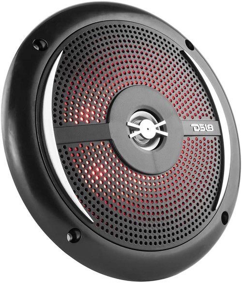 DS18 NXL-6SL/BK 6.5" 25W RMS 2-Way Coaxial Marine Shallow Speaker With LED RGB Lights - Black