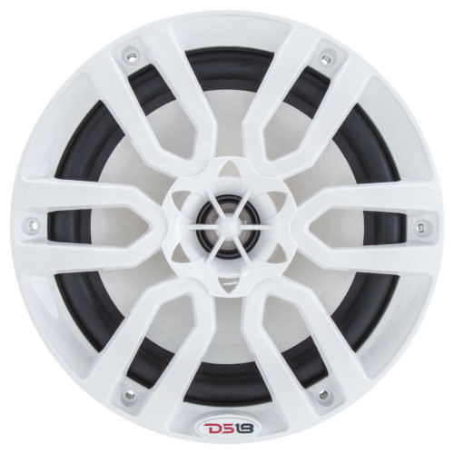 DS18 NXL-6 6.5" 100W RMS 2-Way Coaxial Marine Speaker With LED RGB Lights - White