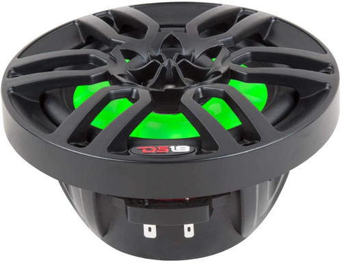DS18 NXL-8/BK NXL 8" 2-Way Coaxial Marine Speaker With LED RGB Lights 125W RMS - Black