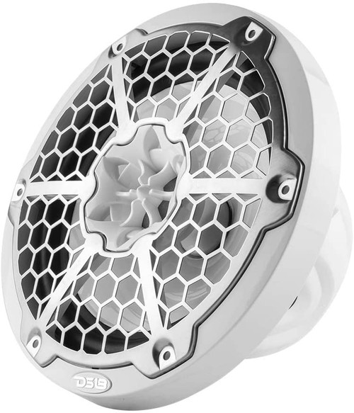 DS18 NXL-8M/WH NXL 8" 2-Way Coaxial Marine Speaker With LED RGB Lights 125W RMS - White