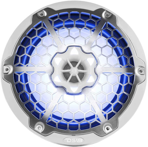DS18 NXL-8M/WH NXL 8" 2-Way Coaxial Marine Speaker With LED RGB Lights 125W RMS - White
