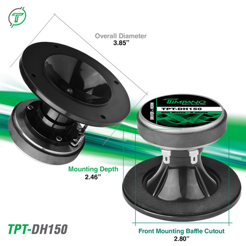 Timpano TPT-DH150 1″ 75W RMS Exit Plastic Horn + Ferrite Driver - 8 Ohm