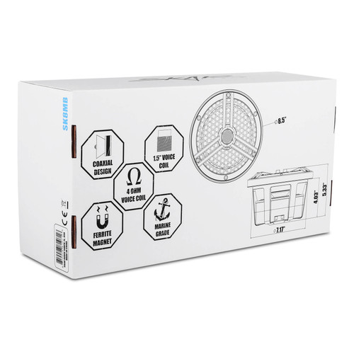 Skar Audio SK8MB Marine 8" 250W RMS Full Range 2-Way Speakers - Black (Pair) 