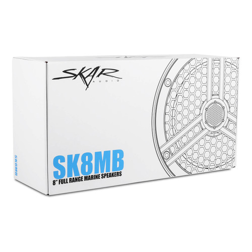 Skar Audio SK8MB Marine 8" 250W RMS Full Range 2-Way Speakers - Black (Pair) 