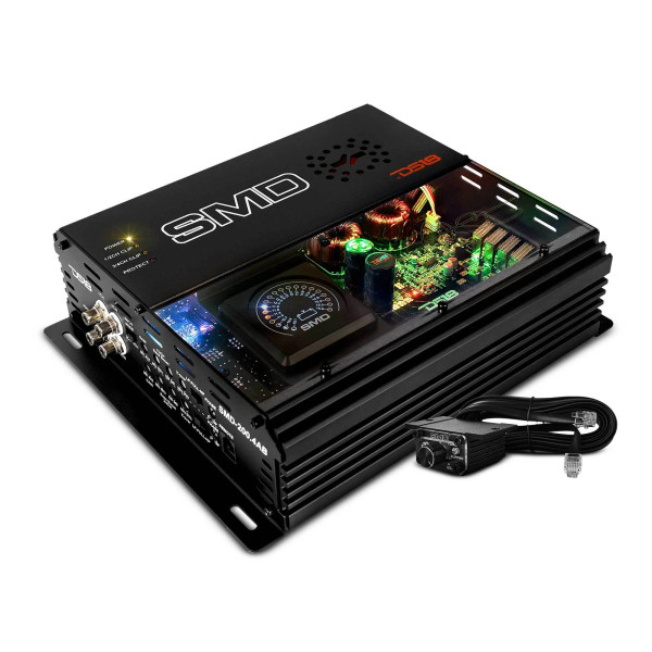 DS18 SMD-200.4AB 4-Channel Class AB Amplifier with Voltmeter and Digital LED Lights