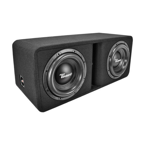 Timpano TPT-T2500-2x12 D4 Dual 12″ 2500W RMS Loaded Ported Subwoofer Enclosure - 1 Ohm
