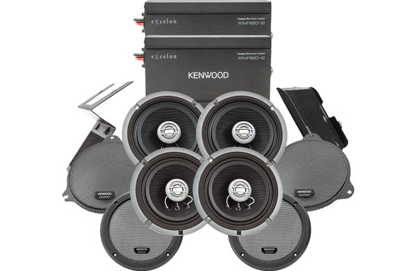 Kenwood Excelon P-HD4UT Audio Kit for Select 2014+ Harley-Davidson Motorcycles with Tour-Pak with Two 2-Channel Amplifiers and Two Sets of 6.5" Speakers