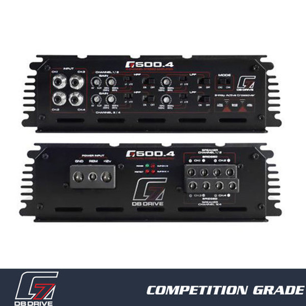 DB Drive G7 500.4 G7 Competition Class D 4-Channel Car Amplifier - 500W RMS x 4 