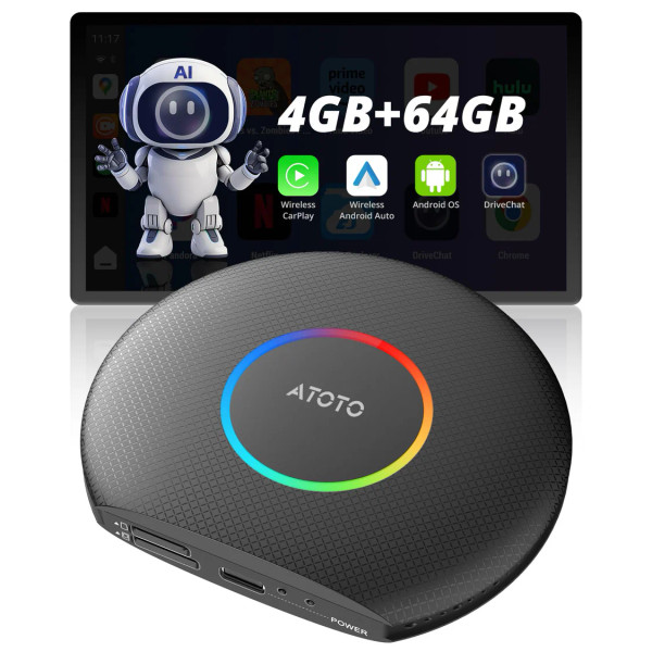 Atoto CB6 Wireless CarPlay Adapter (Wired to Wireless Converter)