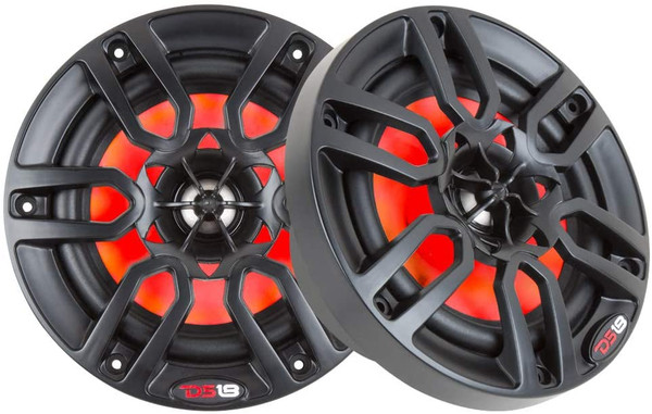 DS18 NXL-8/BK NXL 8" 2-Way Coaxial Marine Speaker With LED RGB Lights 125W RMS - Black