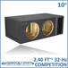 Ground Shaker 32HZ210B Black 10" Dual Competition 32Hz Ported Sub Box