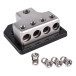 Skar Audio SK-DIST-BLK2 1 x 1/0 or 4 Gauge to 4 x 4 or 8 Gauge Power Distribution Block