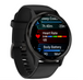 Garmin Venu 3 Fitness and Health Smartwatch - Slate Stainless Steel Bezel with Black Case and Silicone Band