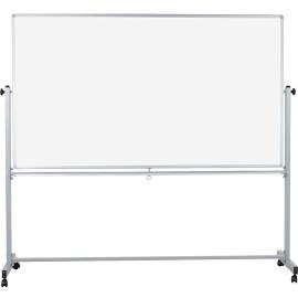 Luxor MB7240WW 72" x 40" Double-Sided Whiteboard with Aluminum Frame and Stand
