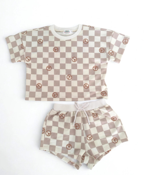 Peace Out Shorts Set