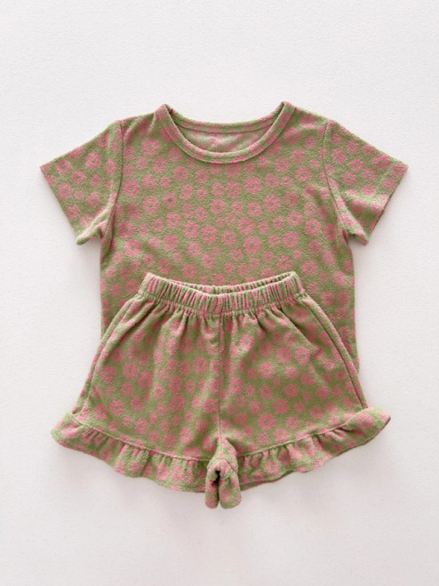 Terry Cloth Floral Set