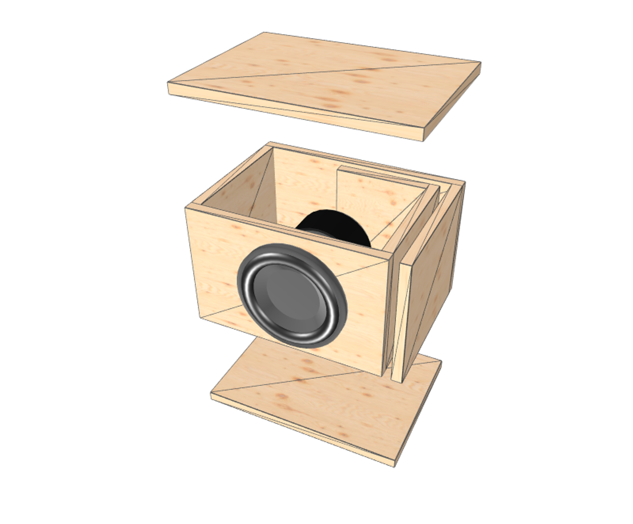 8" Single Compact Glue it & Screw It Sub Enclosure