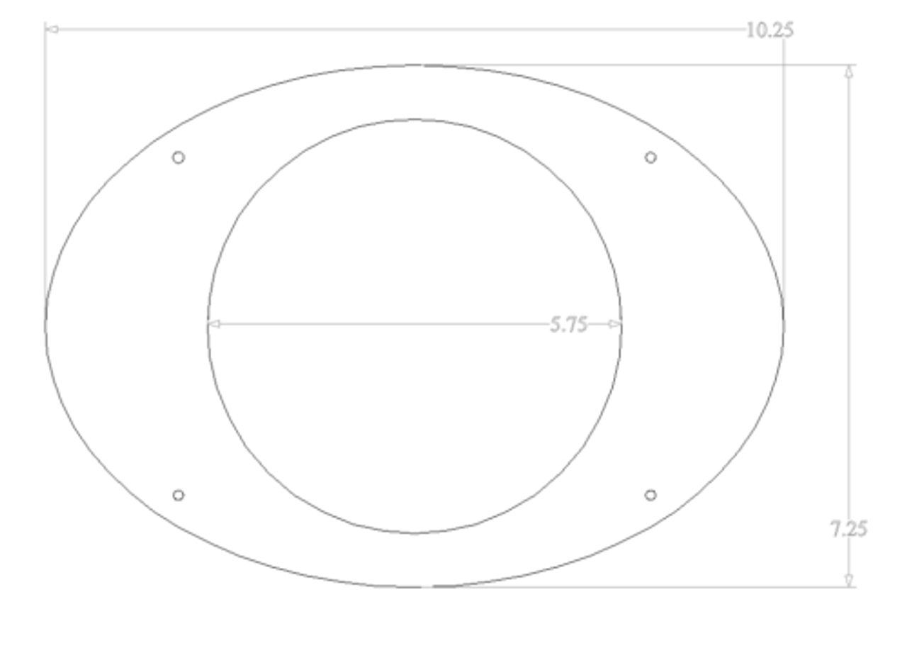 6x9 to 6.5" Adapter Birch 1/4" 