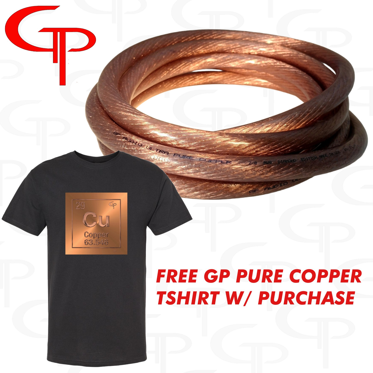 100 Feet 1/0 GP Ultra Pure Copper Diamond Edition + FREE TSHIRT