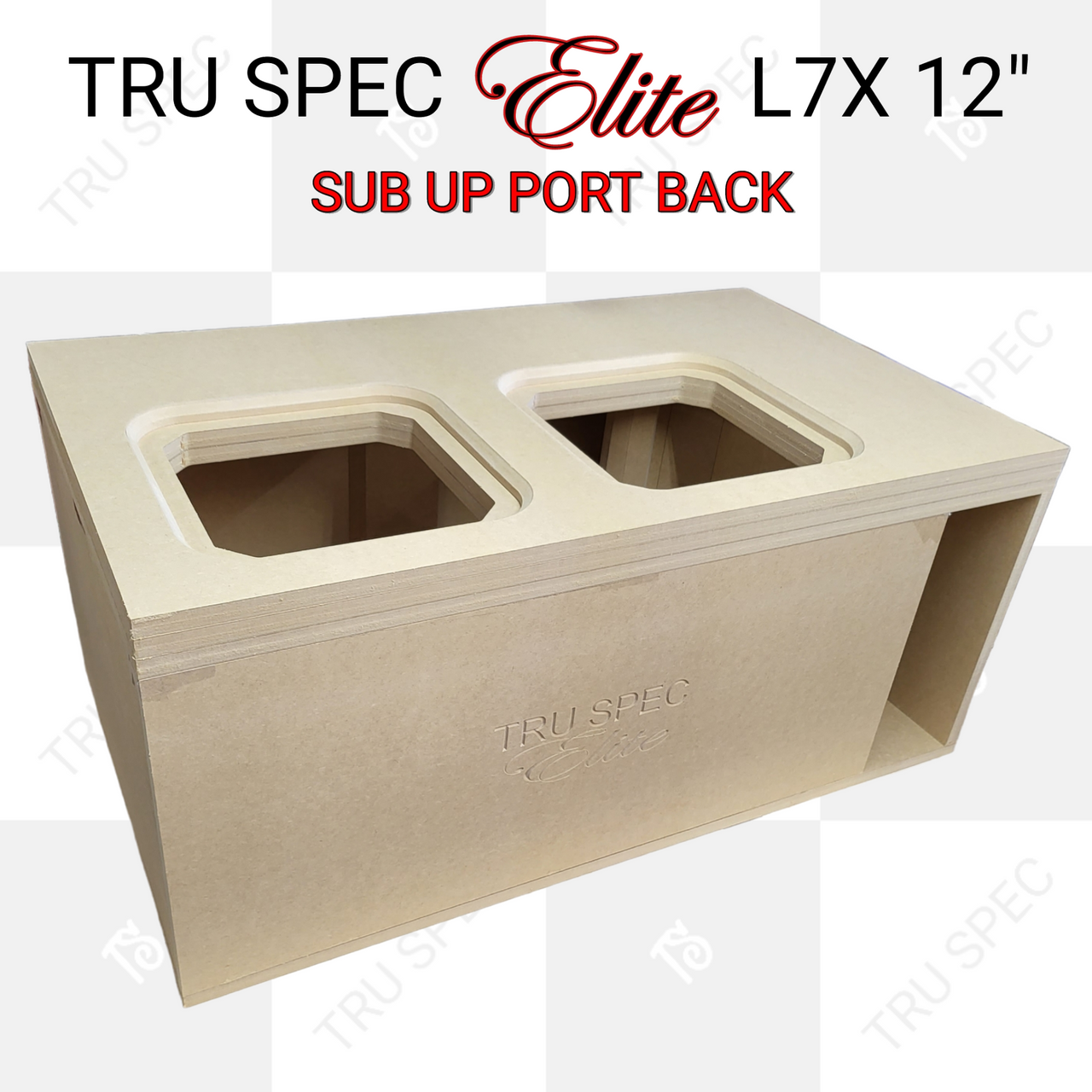 TRU SPEC Elite Prefab Dual Kicker Solo X 12" L7X Sub Up Port Back Subwoofer Enclosure 