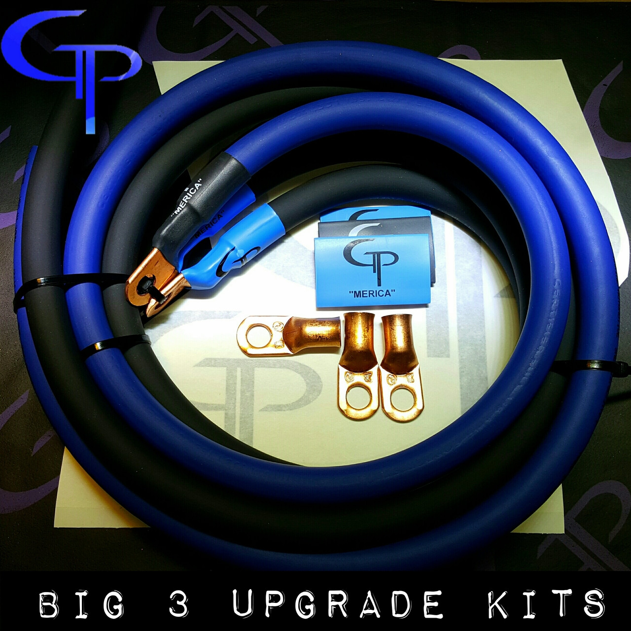 2/0 AWG Big 3 Upgrade Kit GP Merica NO BS OFHC CABLE - GP Car Audio