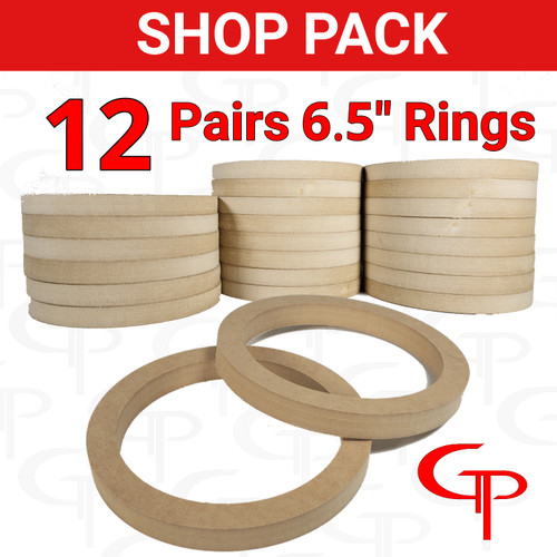 SHOP PACK 12 Pair GP 6.5" Speaker Rings 