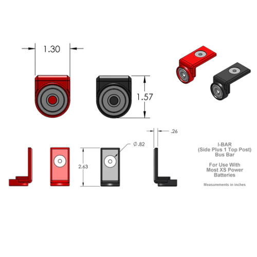 XS Power 551 Top & Side post adapter 