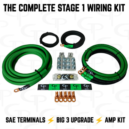  AK-012B - GD Deluxe 0 GAUGE AWG 6000 Watt Car Audio Amplifier  Instalación Cableado Amp Kit : Electrónica