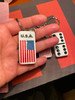 VINTAGE DEADSTOCK AMERICAN FLAG / DOMINO KEYCHAIN- 2-SIDED