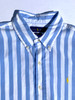 VINTAGE 90'S RALPH LAUREN  POLO BUTTON UP (STYLE CLASSIC FIT | BLUE/WHITE STRIPES) - L