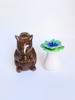 VINTAGE SQUIRREL & FLOWER SALT AND PEPPER SHAKER
