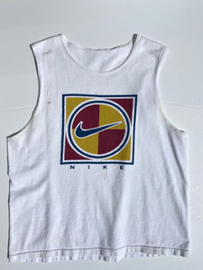 VINTAGE NIKE GRAPHIC TANK TOP - MENS L - 90s