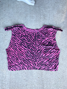 VINTAGE PUNK ROCK ZIPPED ZEBRA PRINT CROP