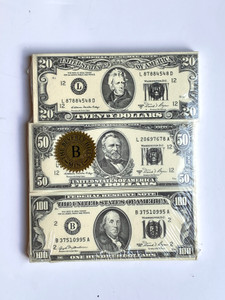 BEVERLY HILLS MINT BANK NOTES LUXURIOUS NOTE PAPER CASH MONEY PAD ( $20, $50, $100 )  - 75 SHEETS