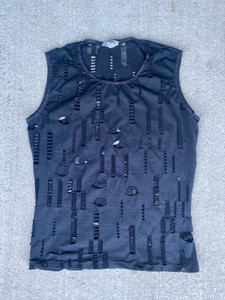 VINTAGE 2000S PUNK RAVE DISTRESSED TANK