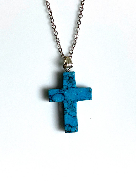 TURQUOISE CROSS NECKLACE