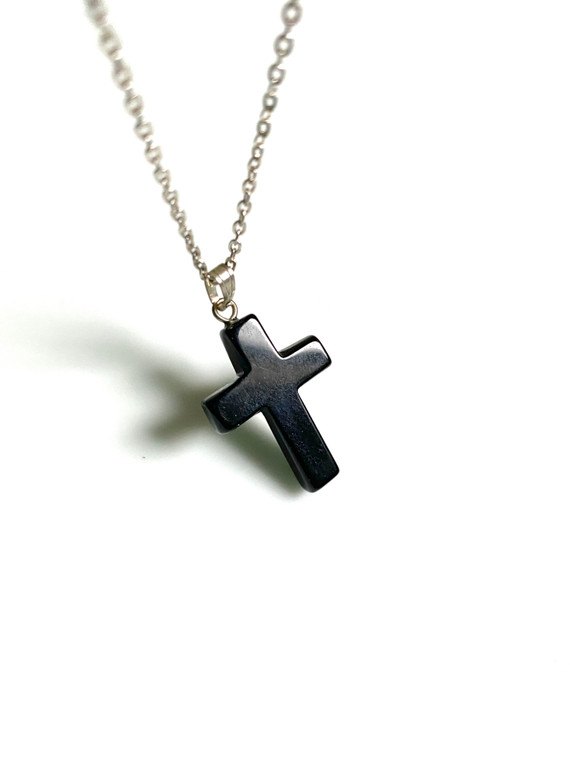 BLACK CROSS NECKLACE