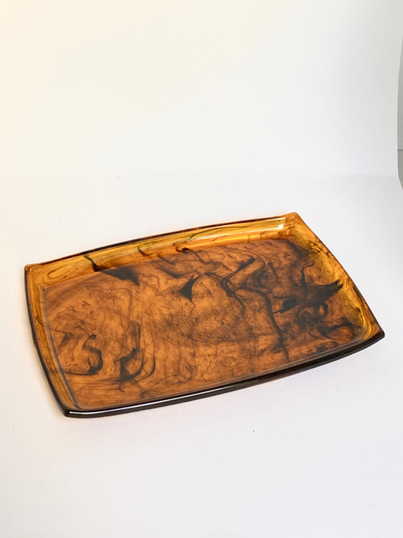VINTAGE TORTOISE SHELL OPAGUE MARBLE CATCH ALL | TRAY