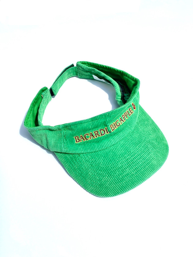 VINTAGE 90S BACARDI RUM 'BIG APPLE' CORDUROY VISOR
