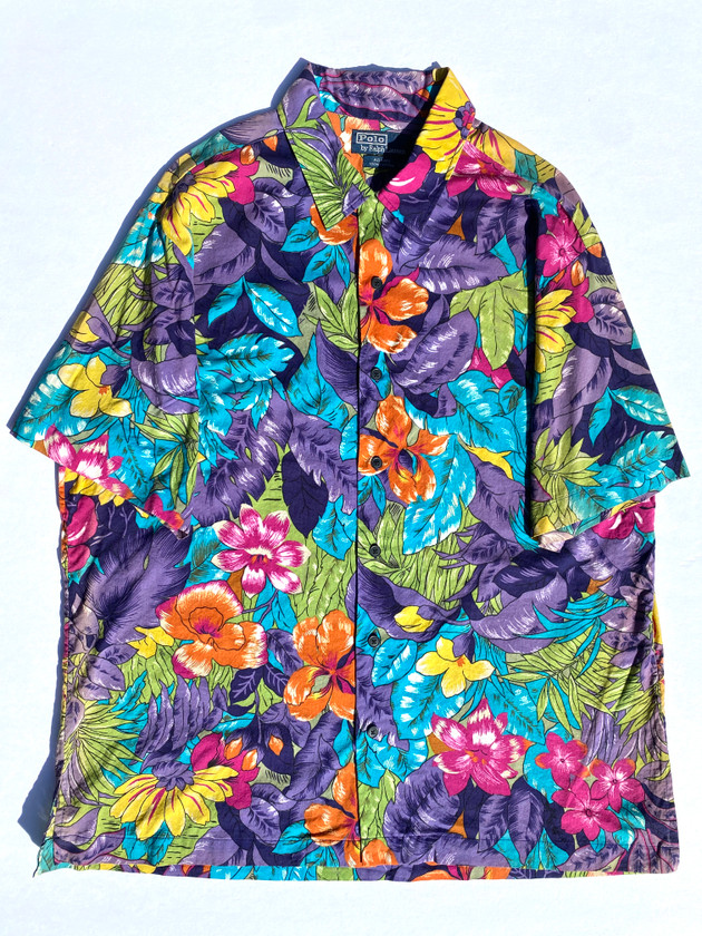 VINTAGE RARE 90S RALPH LAUREN POLO BUTTON UP  (STYLE ADAMS | FLORAL) - L