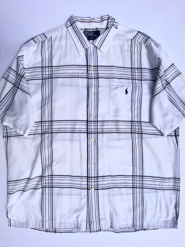 VINTAGE 90'S POLO BY RALPH LAUREN  POLO BUTTON UP (STYLE CALDWELL | WHITE/BLACK 