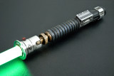 Lightly weathered Aurora Smart Saber® with red greeblie, silver control box and black standard switch. Lightly weathered Aurora Smart Saber® with red greeblie, silver control box and black standard switch.