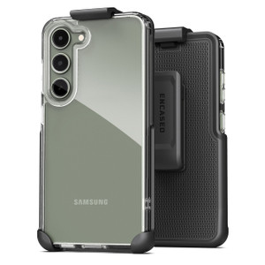 Encased Clear Back Case Samsung Galaxy S23 with Belt Clip Holster - Clear