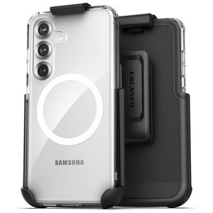 Encased Clear Back Case Samsung Galaxy S25+ Plus with Belt Clip Holster - Clear