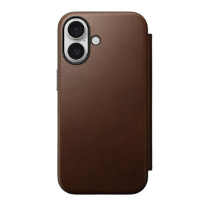 Nomad Modern Leather Folio Case iPhone 16 - Brown