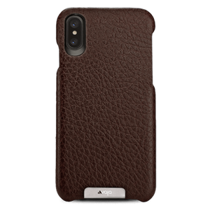 Vaja Grip Leather Case iPhone X/Xs - Floater Dark Brown/Birch