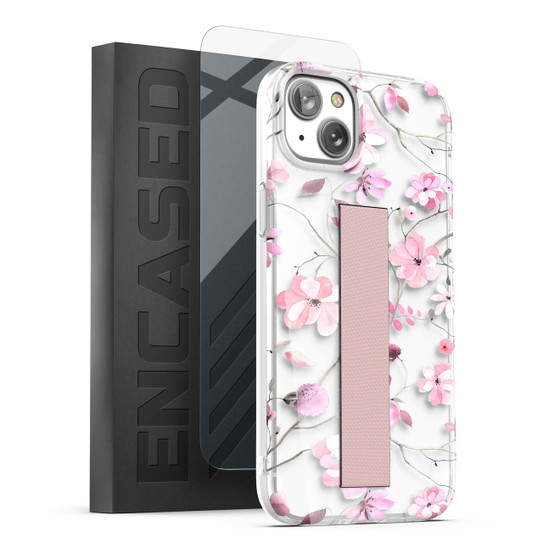 Encased Loop Case with Screen Protector iPhone 14/13 - Pink Flowers