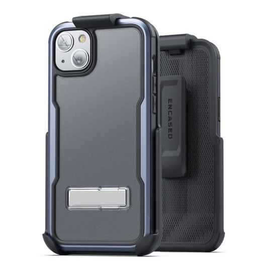 Encased Exos Armor Case iPhone 14 Plus with Belt Clip Holster - Blue