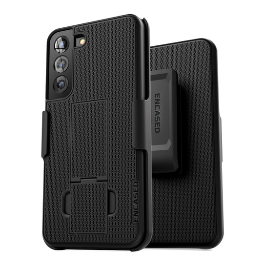 Encased Duraclip Case Samsung Galaxy S22 with Belt Clip Holster - Black