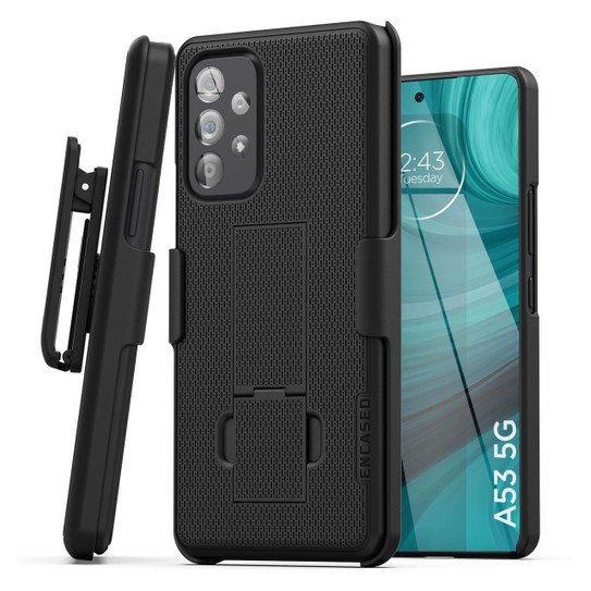 Encased Duraclip Case Samsung Galaxy A53 5G with Belt Clip Holster - Black